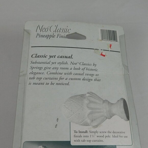 Pineapple Finials New One Pair NeoClassic Decorative Whitewash Finish Springs - Picture 7 of 8
